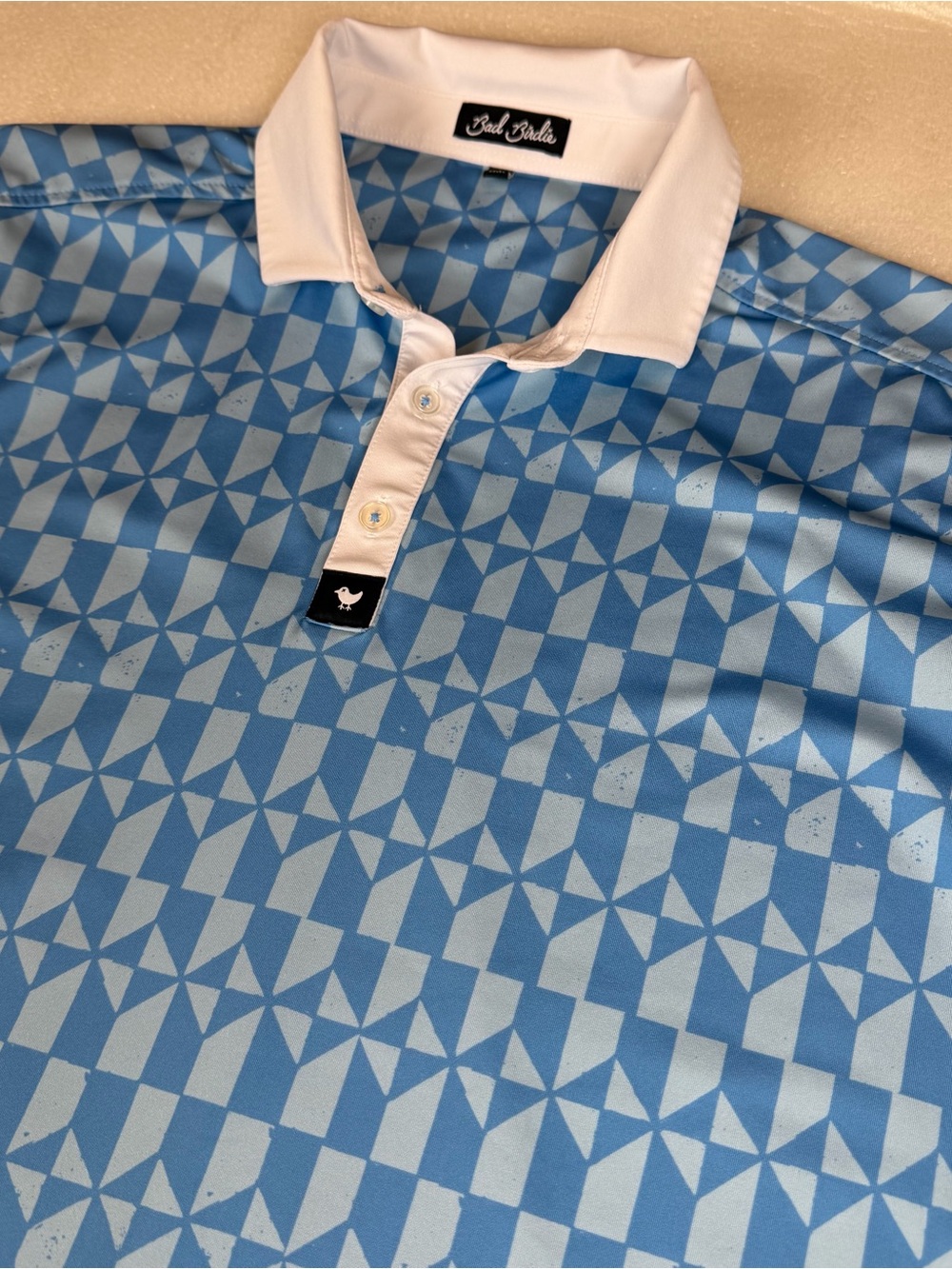 BAD BIRDIE Polo Shirt Mens Large Don’t Trip Golf Geometric Stretch Performance